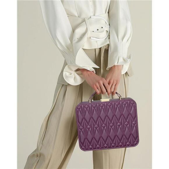 Large Travel Jewelry Box Organizer Case with Handle for Rings Earrings Necklaces - Picture 2 of 7